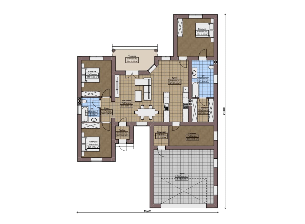 Планировка Одноэтажный дом F-16802