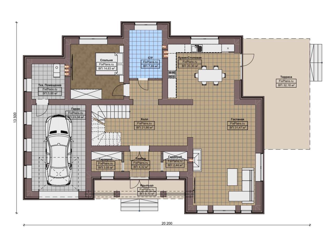 Планировка Двухэтажный дом F-20735