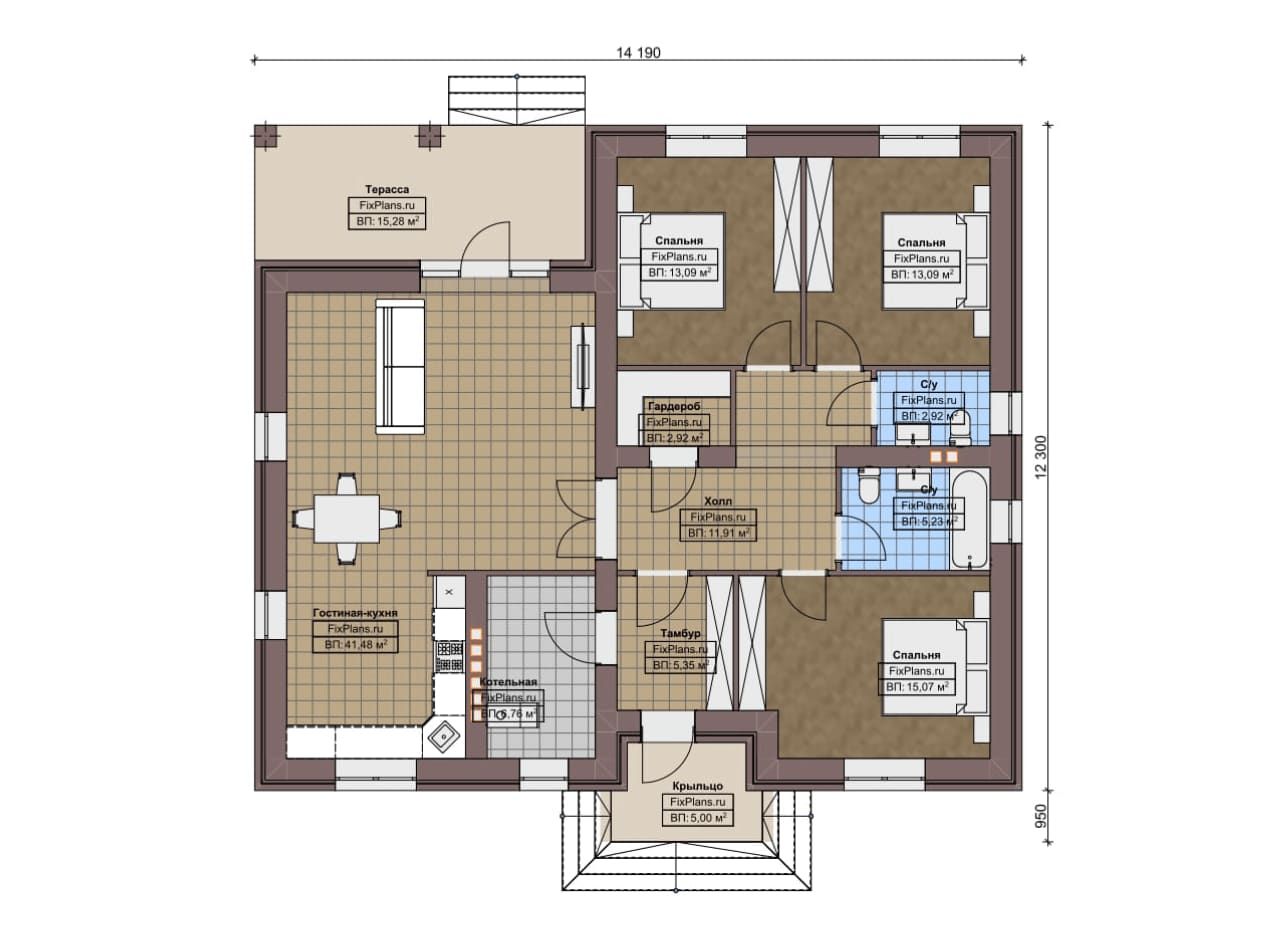Планировка Одноэтажный дом F-5633